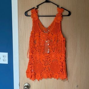Orange lace top
